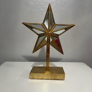 Star Object Trinket with Gold Color Mirror, Decorative Table Decor